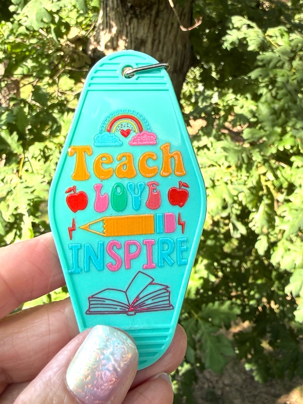 Vintage style motel key 3.5” keychain teacher gift idea